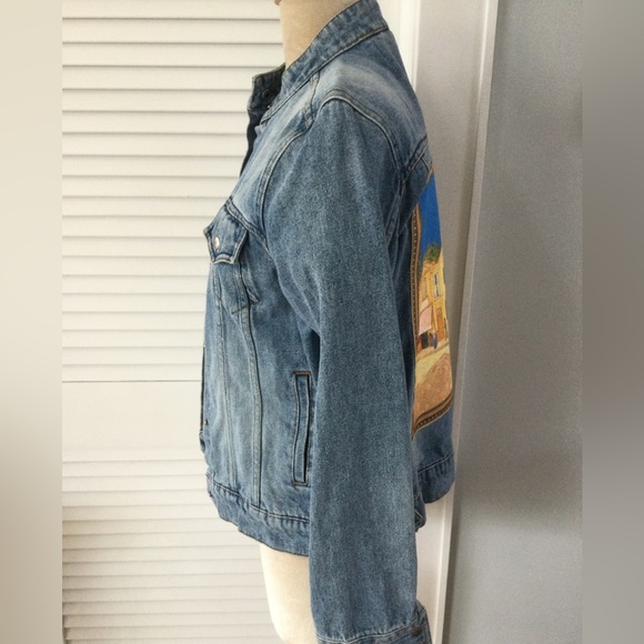One-of-a-Kind Upcycled Denim Jacket Vincent Van Gogh - Picture 4 of 8